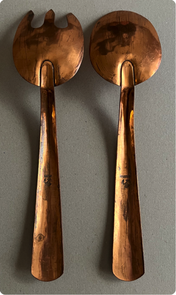 Awa Tsireh Alfonso Roybal Historic Copper Serving Set Garden