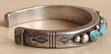 1930s Navajo Ingot Stamped Rope Bracelet | unimac.az