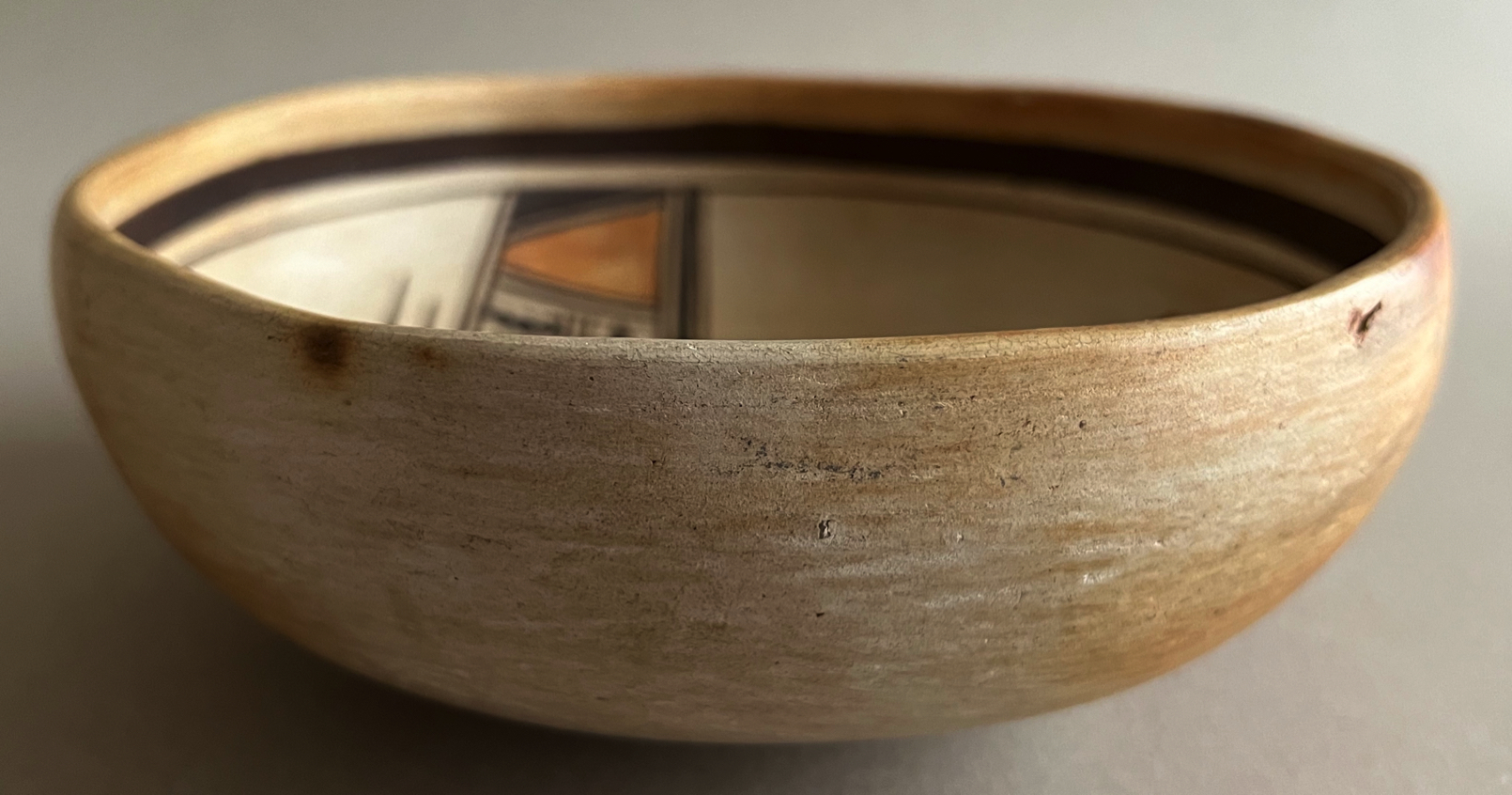Hopi Polychrome Pottery Bowl by Nampeyo with Stylized