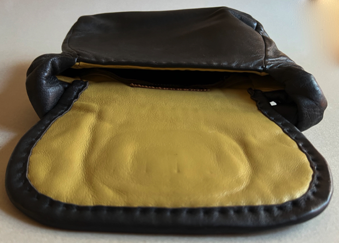 Savvy Collector » Leather Shoulder Strap Purse with Charles Loloma Emblem  by Lloyd Kiva NewLloyd Kiva New
