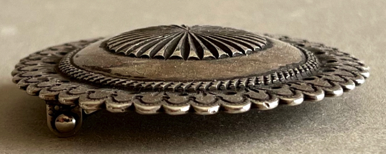 Perry Shorty Navajo Ingot Coin Silver Concho Style Belt Buckle Perry Shorty Navajo Ingot Coin Silver Concho Style Belt Buckle