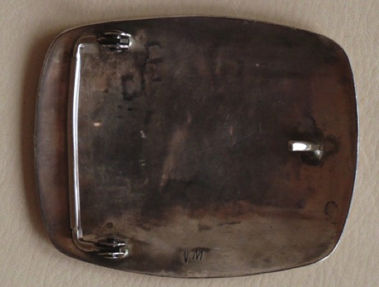Vernon Mansfield Sr Hopi Silver Overlay Pictorial Belt Buckle